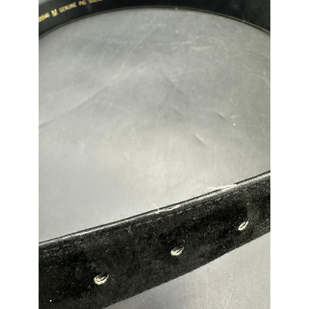 Sostanza Black Suede Western Belt Gold Embroidered Keeper Medium Made in Taiwan - Picture 6 of 9